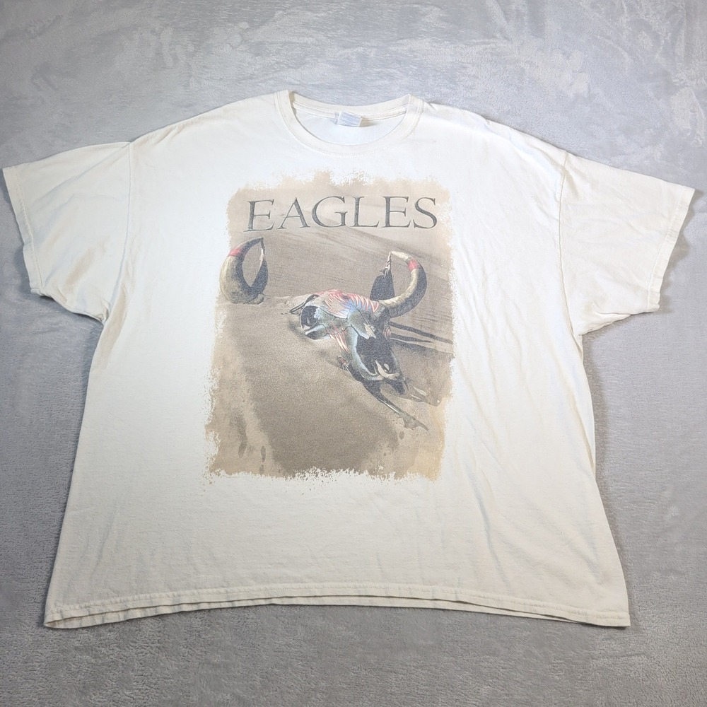 Eagles T-Shirt Mens 3XL White History of the Eagles Tour 2014 Gildan Graphic Tee